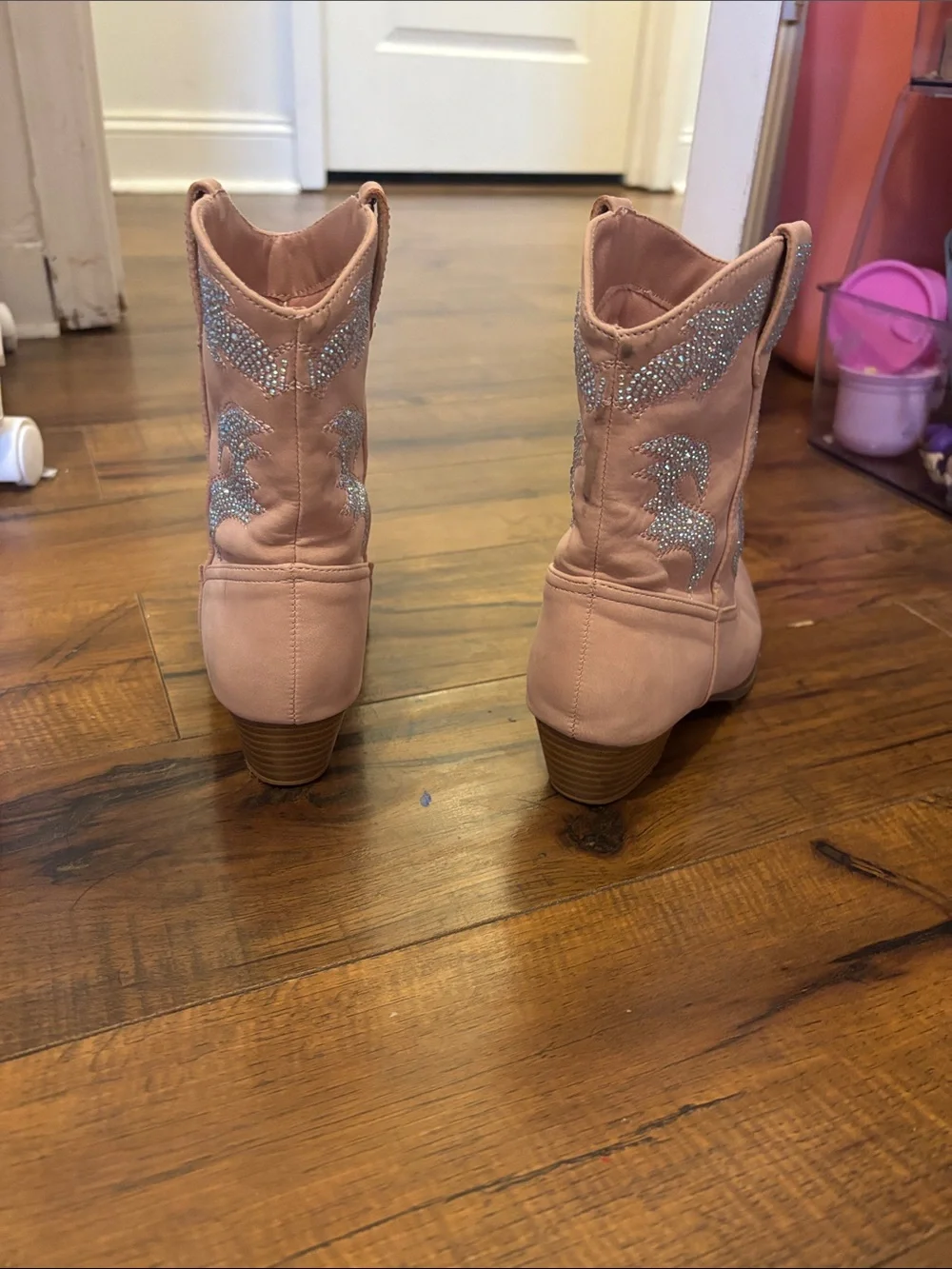 Link Pink Rhinestone Western Kids Cowboy Boots
